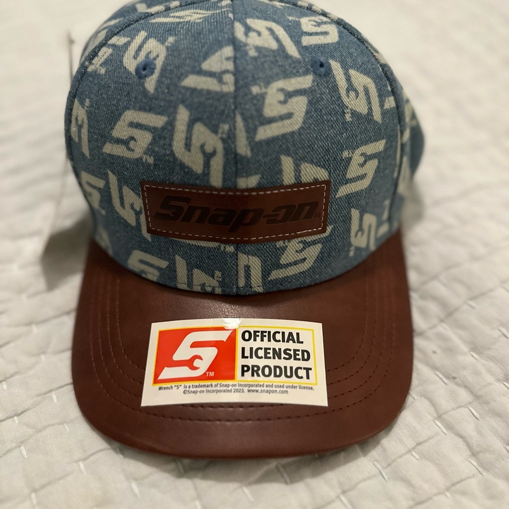 Snap-on Blue and Brown Cap